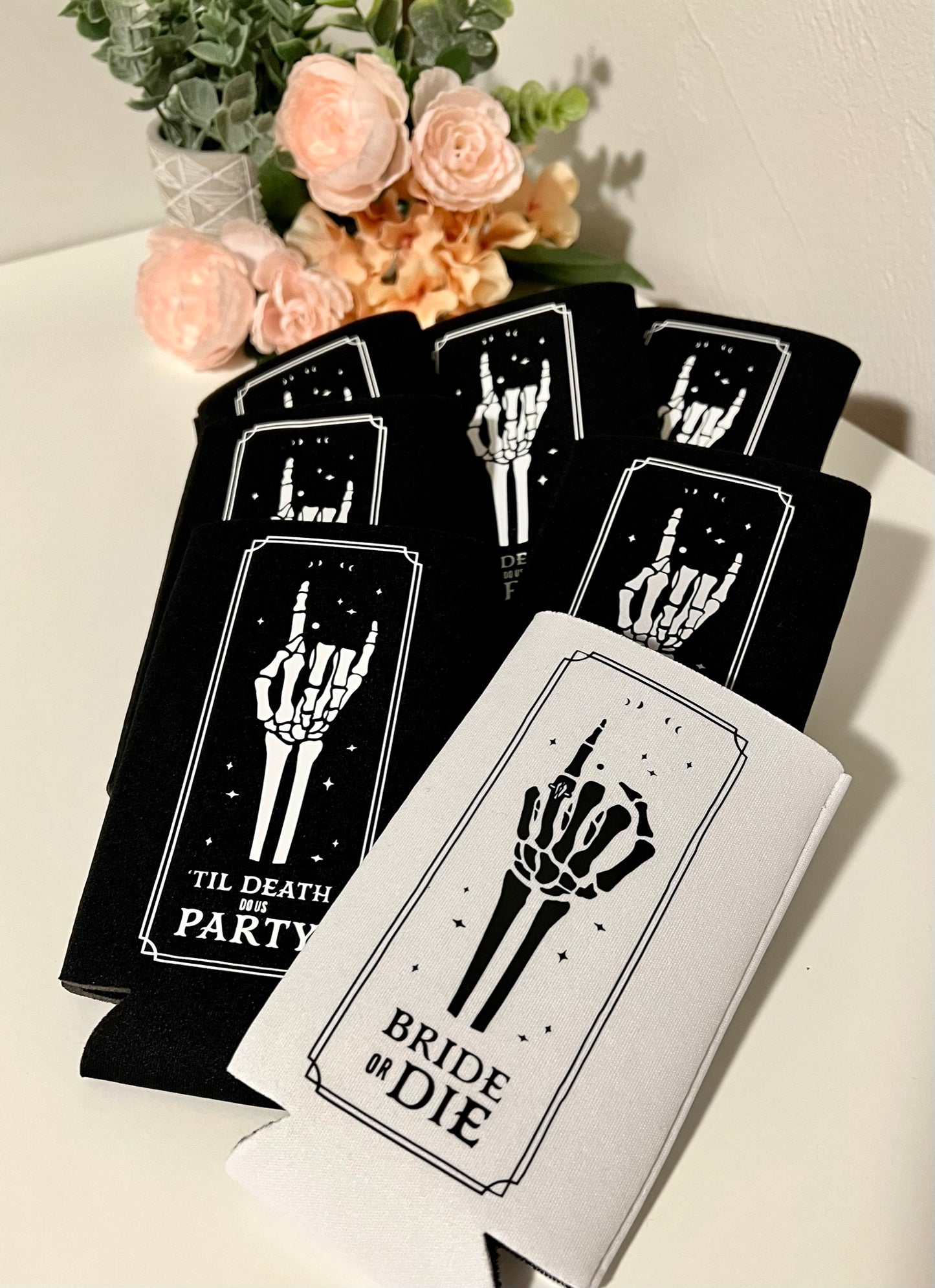 Bride or Die & 'Til Death Do Us Party Koozies