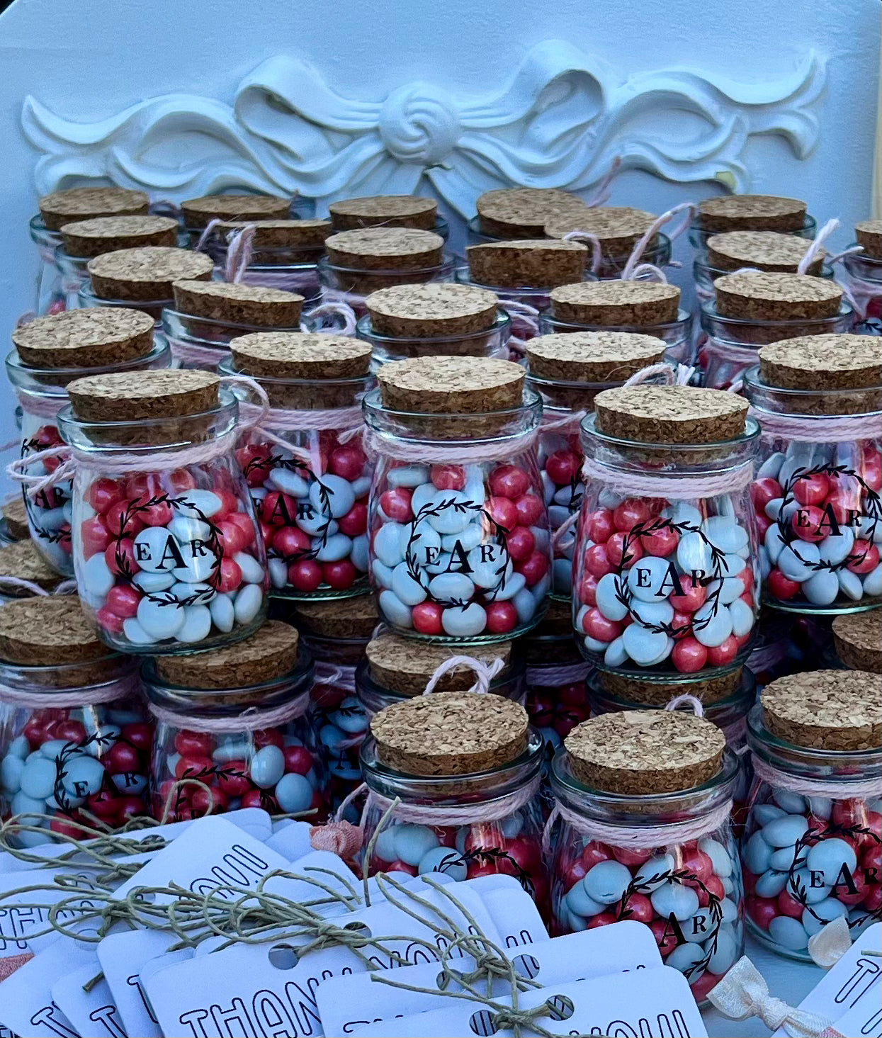 Monogramed Party Favor Jars